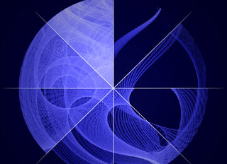 This image compresses the Vela movie sequence into a single snapshot by merging pie-slice sections from eight individual frames. Credit: NASA/DOE/Fermi LAT Collaboration
