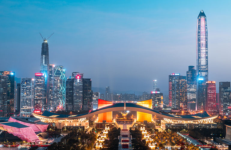 Night city view of Shenzhen, China