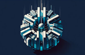 tokamak fusion reactor in geometric minimalism style.
