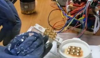 Hydrogel sample in a gloved hand