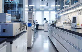 Equipment in a modern and technological chemistry laboratory