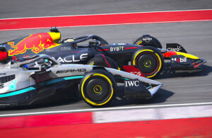 Red Bull and Mercedes F1 cars 3D illustration, 30 Aug, 2022, Texas, EUA