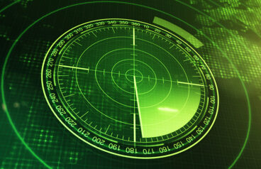 Sonar Screen For Submarines And Ships. Radar Sonar With Object On Map. Futuristic HUD Navigation monitor