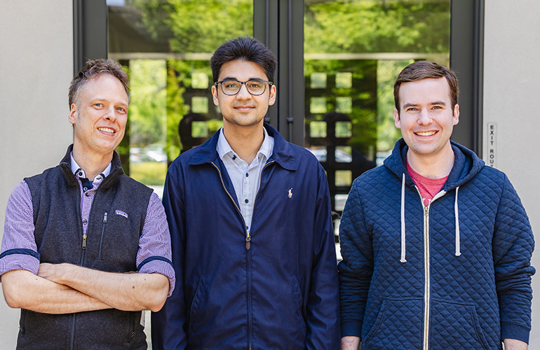 Left to right: Tim Ellis (CTO), Krish Wadhwani (Co-Founder and CEO), and David Hyde (Chief Science Officer).