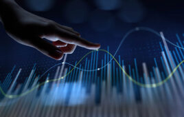 Interactive Data Analysis and Forecasting. Business and finance concept.