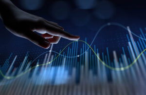 Interactive Data Analysis and Forecasting. Business and finance concept.