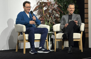 Dario Amodei (left) and Mike Krieger at Anthropic's healthcare event during JPM Week. 