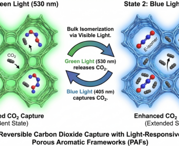 New material captures and releases CO2 in response to visible light