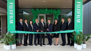 FUJIFILM Cellular Dynamics leadership and Fujifilm Corporation executives at the opening of the company's new headquarters and iPSC manufacturing facility in Madison, Wisconsin, on May 19, 2026. [FUJIFILM]