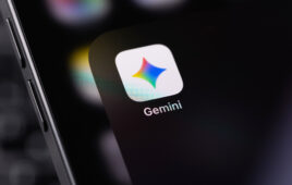 Google Gemini icon mobile app on a screen smartphone iPhone closeup. Gemini is an AI assistant from Google. Batumi, Georgia - January 17, 2026