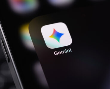 Google Gemini icon mobile app on a screen smartphone iPhone closeup. Gemini is an AI assistant from Google. Batumi, Georgia - January 17, 2026