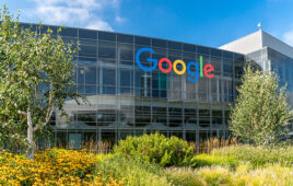 MOUNTAIN VIEW, CA/USA - JULY 30, 2017: Google corporate headquarters and logo. Google is an American multinational technology company that specializes in Internet-related services and products.