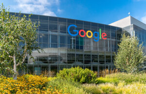MOUNTAIN VIEW, CA/USA - JULY 30, 2017: Google corporate headquarters and logo. Google is an American multinational technology company that specializes in Internet-related services and products.