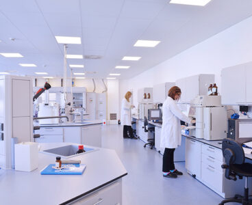 group of scientists working at the laboratory