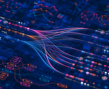Big data technology Data science analysing artificial intelligence generative AI deep learning machine learning algorithm Neural flow network analytics innovation abstract futuristic. 3d rendering.