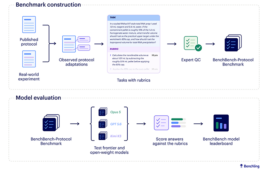 BenchBench-Protocol turns published methods and real-world protocol adaptations into expert-reviewed, rubric-scored tasks used to compare frontier and open-weight models. (Image: Benchling)