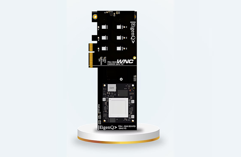 EigenQ’s QMA PCIe x4 QRNG acceleration board is designed to supply photon-based quantum entropy to servers, data centers and other cryptographic infrastructure. Credit: EigenQ