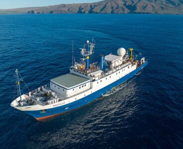 Research vessel Nautilus is mapping the bottom of the Mariana Trench with new multibeam sonar